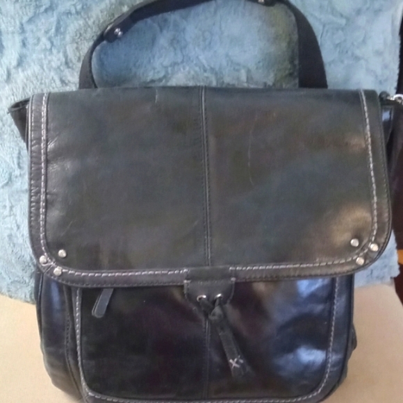 The SAK Black Leather Ventura Convertible Backpack Bag